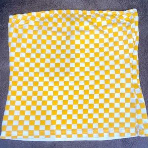 Checked Yellow Tube Top